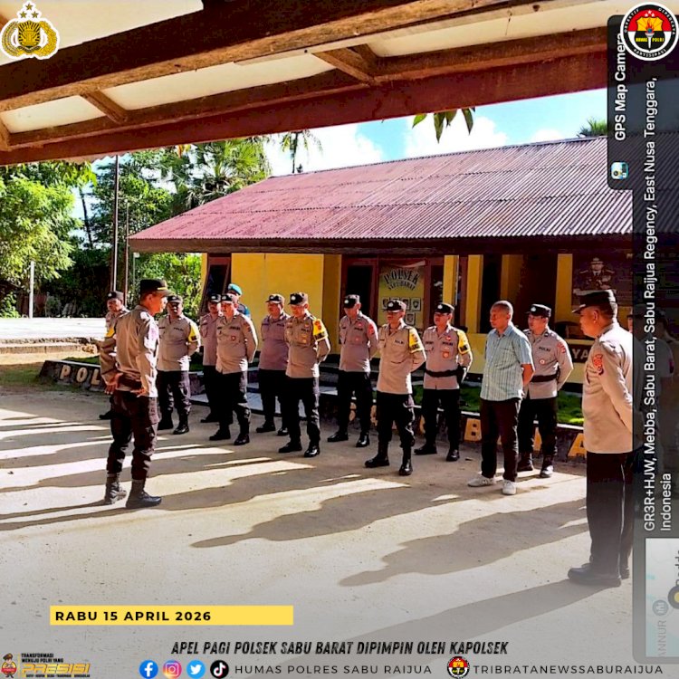 Apel pagi dipolsek Sabu Barat dipimpin oleh Kapolsek