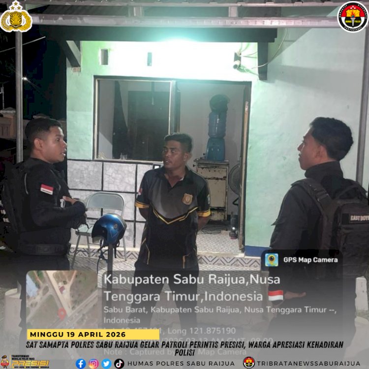 Sat Samapta Polres Sabu Raijua Gelar Patroli Perintis Presisi, Warga Apresiasi Kehadiran Polisi