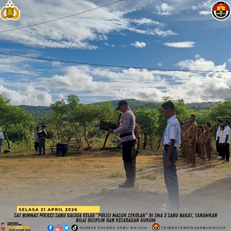 Sat Binmas Polres Sabu Raijua Gelar “Polisi Masuk Sekolah” di SMA 2 Sabu Barat, Tanamkan Nilai Disiplin dan Kesadaran Hukum