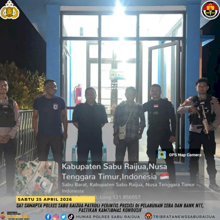 Sat Samapta Polres Sabu Raijua Patroli Perintis Presisi di Pelabuhan Seba dan Bank NTT, Pastikan Kamtibmas Kondusif