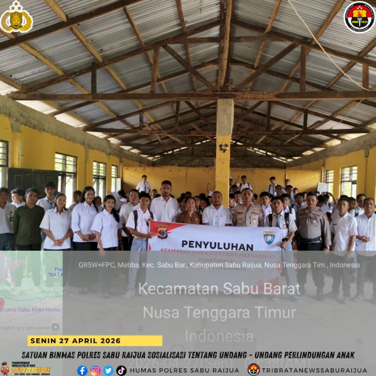 SATUAN BINMAS POLRES SABU RAIJUA SOSIALISASI TENTANG UNDANG - UNDANG PERLINDUNGAN ANAK