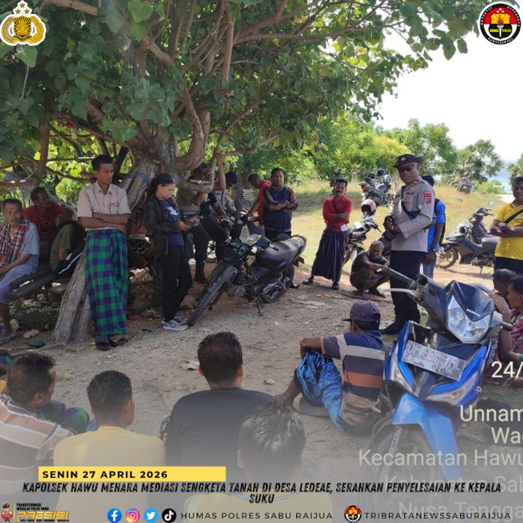 Kapolsek Hawu Mehara Mediasi Sengketa Tanah di Desa Ledeae, Serahkan Penyelesaian ke Kepala Suku