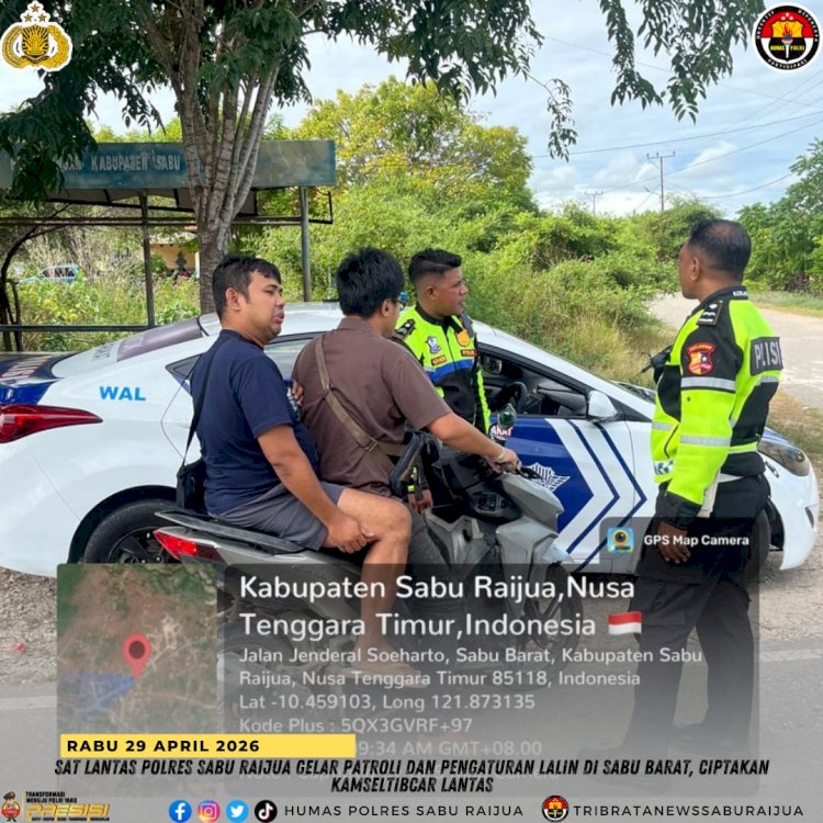 Sat Lantas Polres Sabu Raijua Gelar Patroli dan Pengaturan Lalin di Sabu Barat, Ciptakan Kamseltibcar Lantas