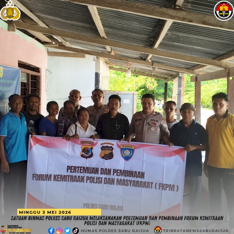Satuan Binmas Polres Sabu Raijua melaksanakan pertemuan dan pembinaan Forum Kemitraan Polisi dan Masyarakat (FKPM)