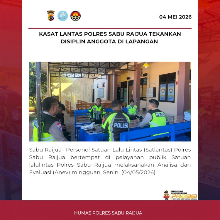 Kasat Lantas Polres Sabu Raijua tekankan disiplin anggota di lapangan 