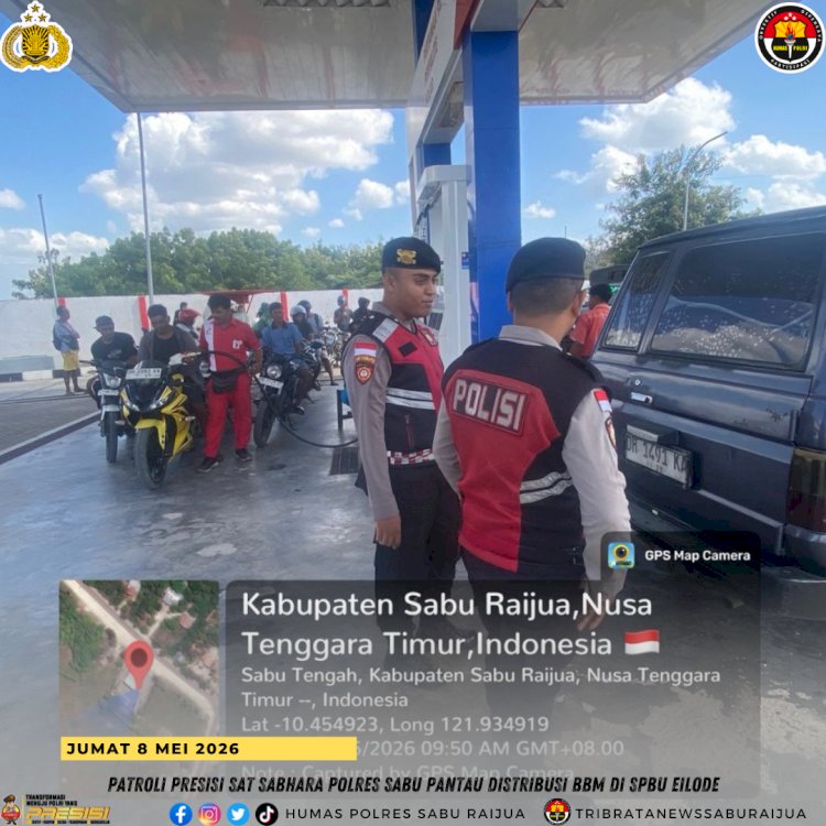 Patroli Presisi Sat Sabhara Polres Sabu Pantau Distribusi BBM di SPBU Eilode