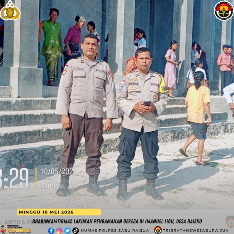 Bhabinkamtibmas Lakukan Pengamanan Gereja di Imanuel Ligu, Desa Daieko