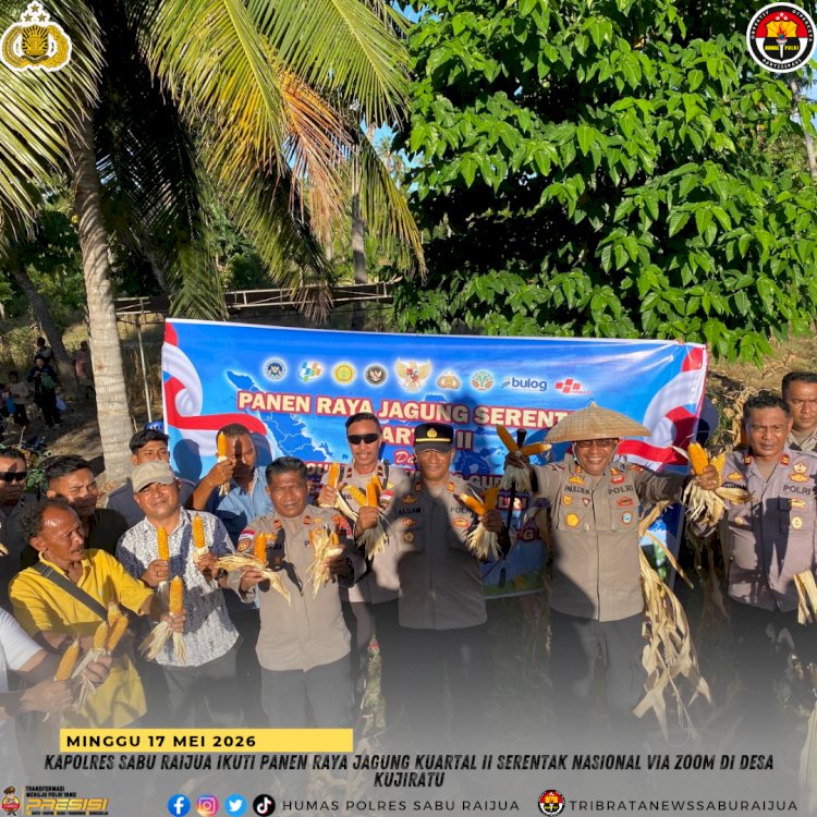 Kapolres Sabu Raijua Ikuti Panen Raya Jagung Kuartal II Serentak Nasional via Zoom di Desa Kujiratu