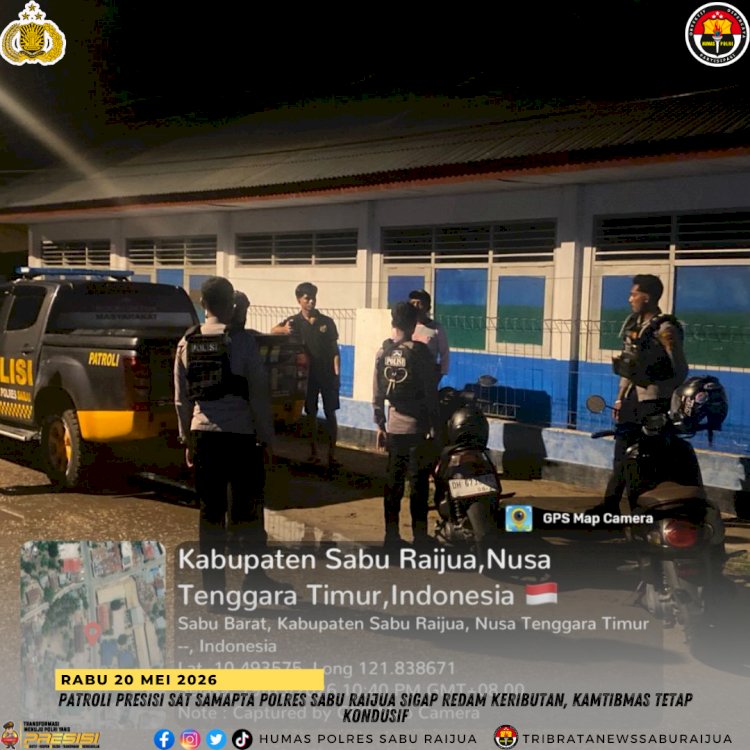Patroli Presisi Sat Samapta Polres Sabu Raijua Sigap Redam Keributan, Kamtibmas Tetap Kondusif