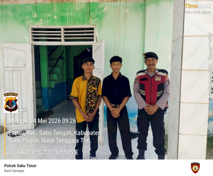 Hadir Beri Rasa Aman, Polsek Sabu Timur Amankan Ibadah Minggu di Dua Gereja.