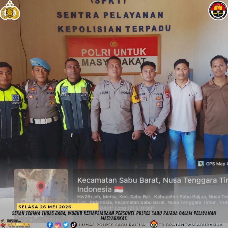 Serah Terima Tugas Jaga, Wujud Kesiapsiagaan Personel Polres Sabu Raijua dalam Pelayanan Masyarakat.