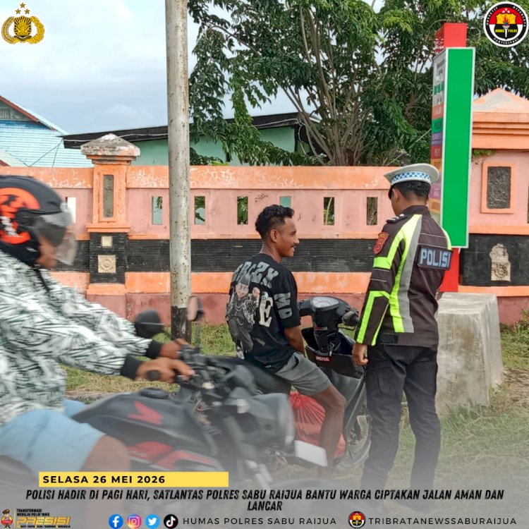 Polisi Hadir di Pagi Hari, Satlantas Polres Sabu Raijua Bantu Warga Ciptakan Jalan Aman dan Lancar