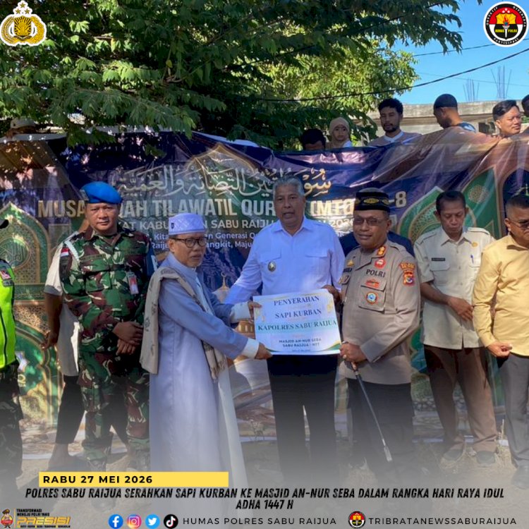 Polres Sabu Raijua Serahkan Sapi Kurban ke Masjid An-Nur Seba dalam Rangka Hari Raya Idul Adha 1447 H
