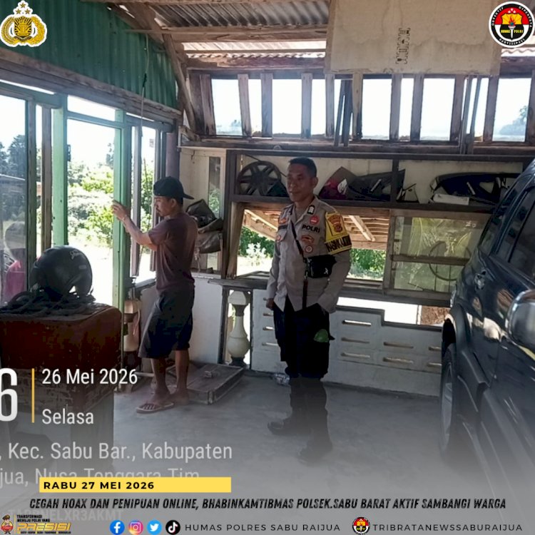 Cegah Hoax dan Penipuan Online, Bhabinkamtibmas Polsek.Sabu Barat Aktif Sambangi Warga