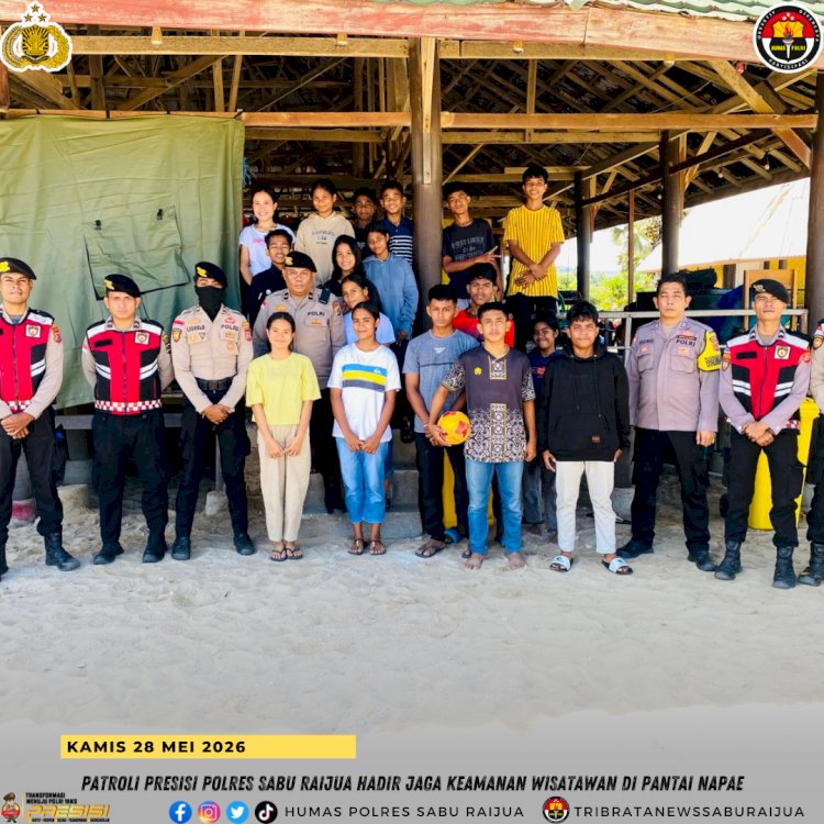 Patroli Presisi Polres Sabu Raijua Hadir Jaga Keamanan Wisatawan di Pantai Napae