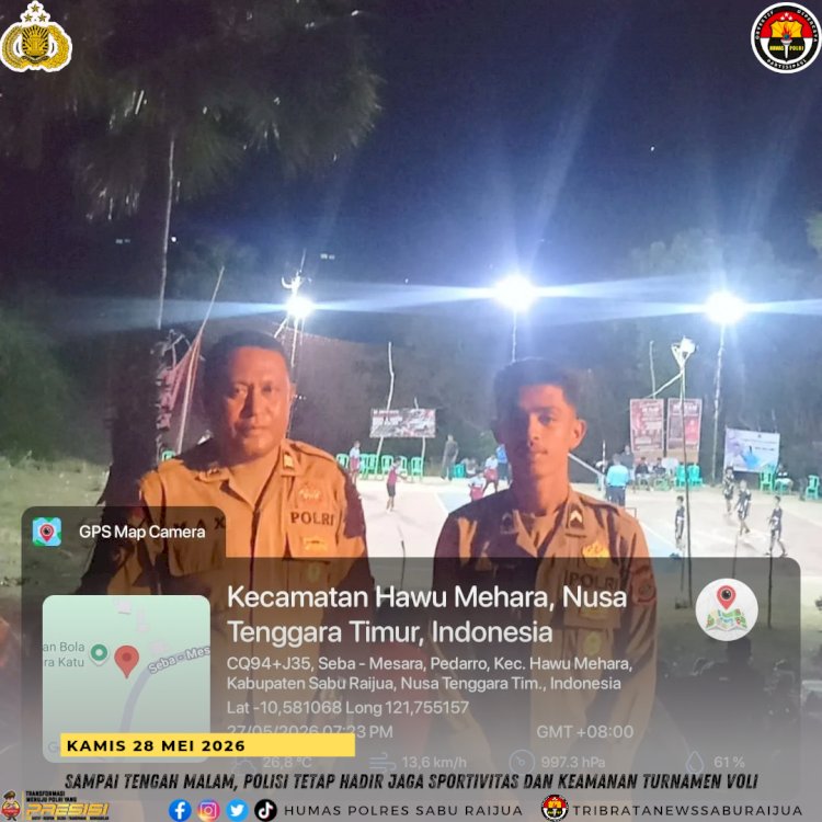 Sampai Tengah Malam, Polisi Tetap Hadir Jaga Sportivitas dan Keamanan Turnamen Voli