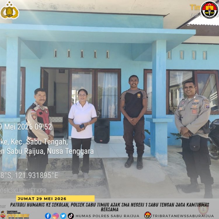 Patroli Humanis ke Sekolah, Polsek Sabu Timur Ajak SMA Negeri 1 Sabu Tengah Jaga Kamtibmas Bersama