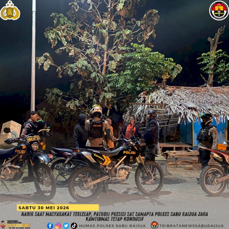 Hadir Saat Masyarakat Terlelap, Patroli Presisi Sat Samapta Polres Sabu Raijua Jaga Kamtibmas Tetap Kondusif.