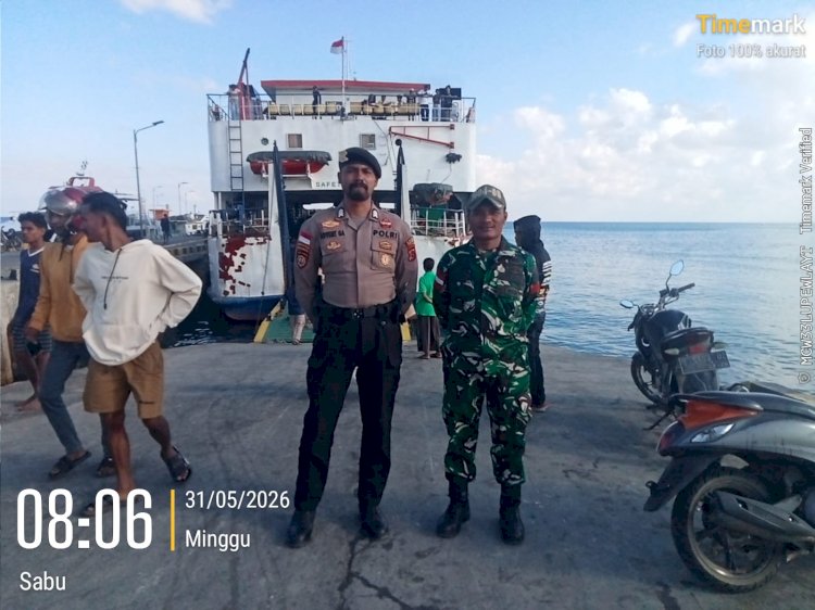 Sinergitas TNI-Polri Jaga Pelabuhan Seba, Wujudkan Pelayaran Aman dan Nyaman bagi Masyarakat
