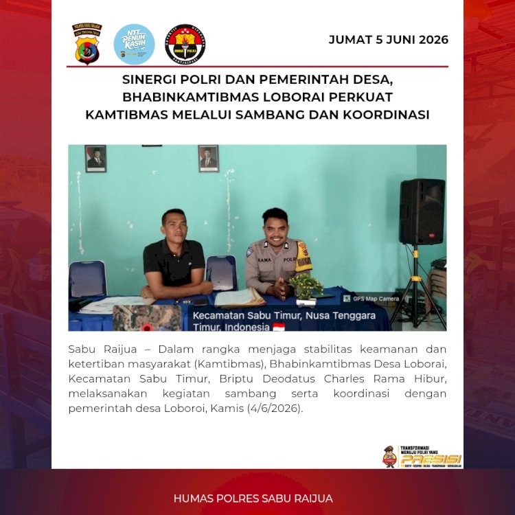 Sinergi Polri dan Pemerintah Desa, Bhabinkamtibmas Loborai Perkuat Kamtibmas Melalui Sambang dan Koordinasi