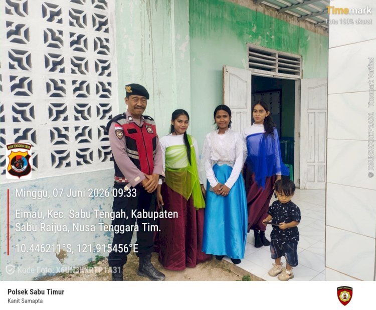 Pengamanan Maksimal Polsek Sabu Timur, Ibadah Minggu Berlangsung Aman dan Kondusif