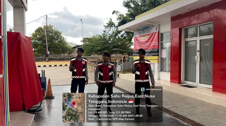 Antisipasi Kelangkaan dan Panic Buying, Sat Samapta Polres Sabu Raijua Gelar Patroli SPBU