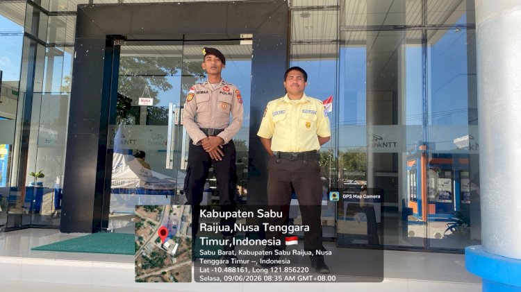 POLRES SABU RAIJUA LAKSANAKAN PENGAMANAN OBJEK VITAL DI BANK NTT CABANG SABU RAIJUA