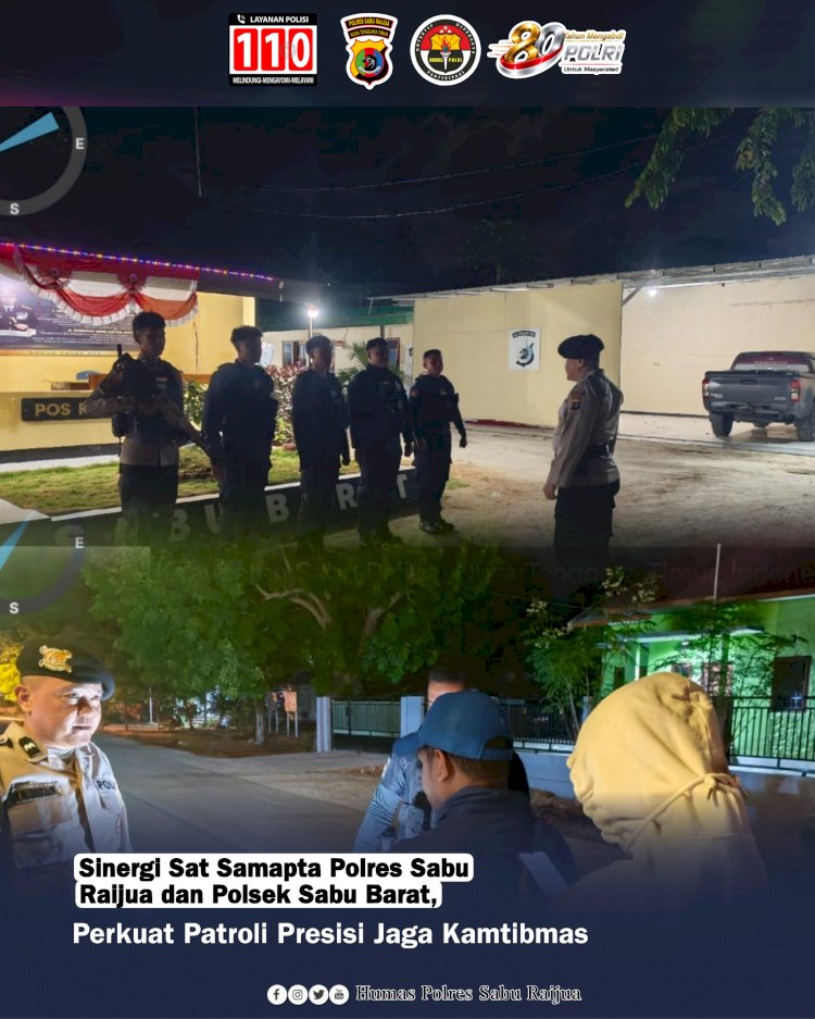 Sinergi Sat Samapta Polres Sabu Raijua dan Polsek Sabu Barat, Perkuat Patroli Presisi Jaga Kamtibmas