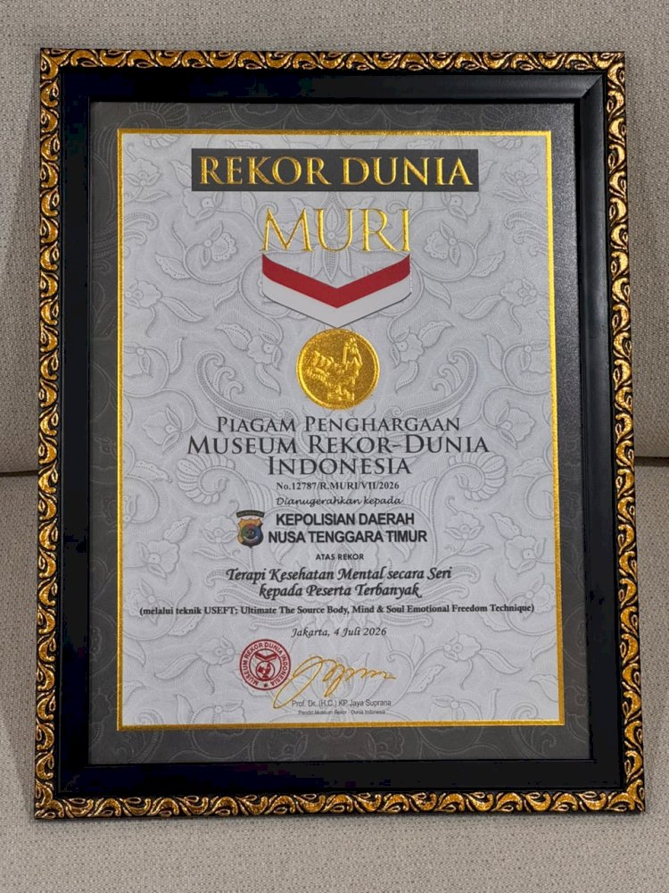 Polda NTT Torehkan Rekor MURI Dunia, Pelopor Terapi Kesehatan Mental bagi Anggota dan Masyarakat