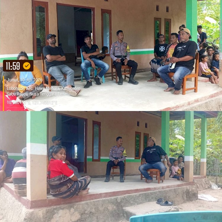 Patroli Dialogis Bhabinkamtibmas Desa Ramedue, Ajak Warga Jaga Kamtibmas dan Waspada Cuaca Ekstrem