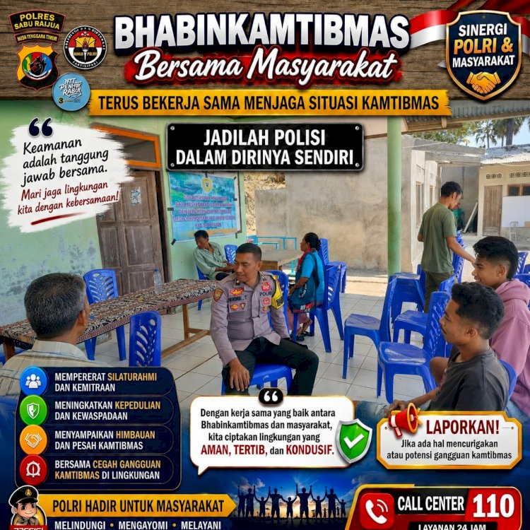 Polri Hadir dari Rumah ke Rumah, Bhabinkamtibmas Polres Sabu Raijua Perkuat Kamtibmas Lewat DDS