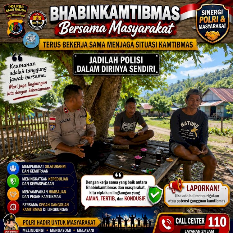 Bhabinkamtibmas Polsek Sabu Timur Perkuat Kamtibmas Melalui Sambang dan Problem Solving, Ajak Warga Waspada Cuaca Ekstrem