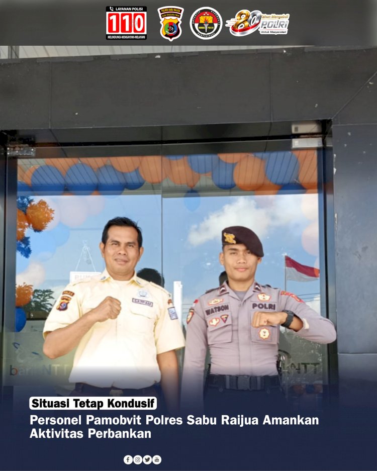 Personel Pamobvit Polres Sabu Raijua Amankan Aktivitas Perbankan, Situasi Tetap Kondusif
