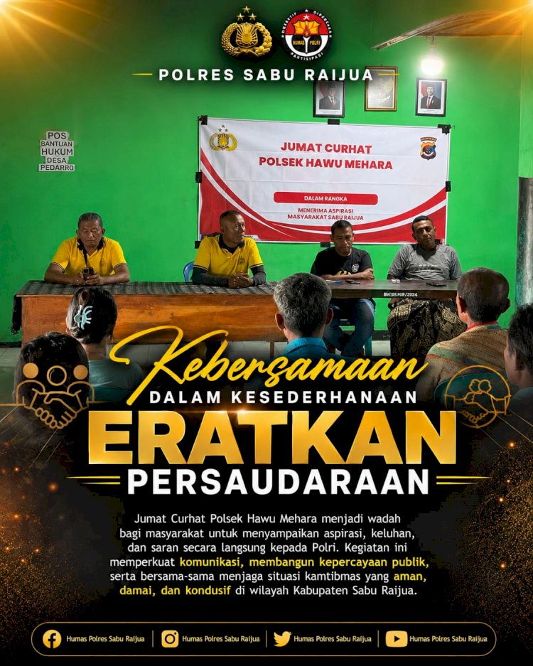 Dengar Langsung Keluhan Warga, Kapolsek Hawu Mehara Perkuat Sinergi Lewat Jumat Curhat