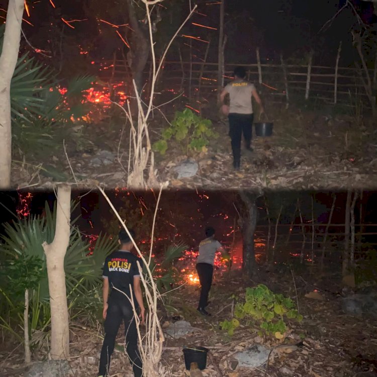 Sigap Padamkan Kebakaran Lahan, Patroli Presisi Sat Samapta Polres Sabu Raijua Hadir Jaga Kamtibmas dan Keselamatan Warga