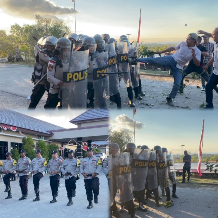 Polres Sabu Raijua Gelar Simulasi Pengendalian Unjuk Rasa, Tingkatkan Kesiapsiagaan Personel