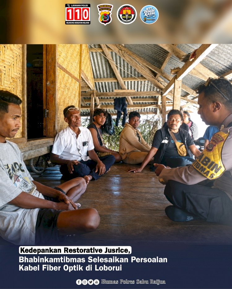 Kedepankan Restorative Justice, Bhabinkamtibmas Selesaikan Persoalan Kabel Fiber Optik di Loborui