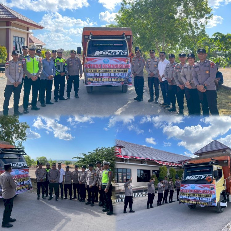 Polres Sabu Raijua Salurkan Bantuan Kemanusiaan untuk Korban Bencana di Flores