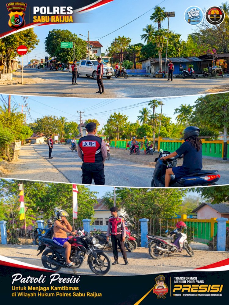 Ciptakan Keamanan Pagi Hari, Sat Samapta Hadir di Titik Rawan Lalu Lintas Sabu Barat   