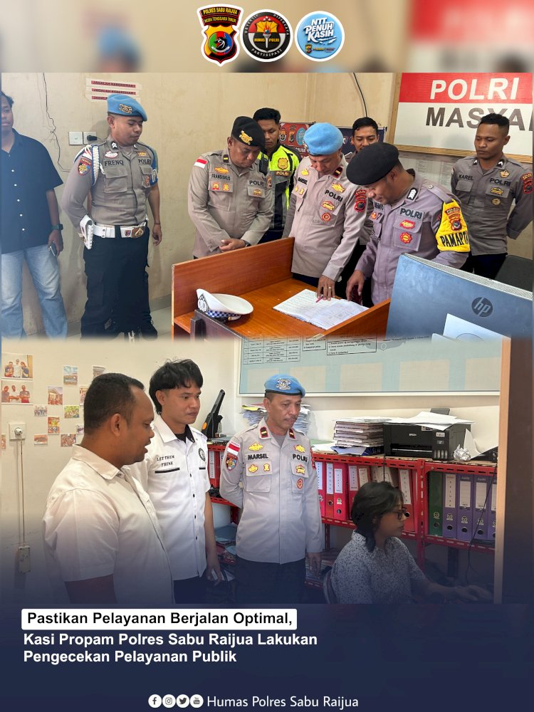 Pastikan Pelayanan Berjalan Optimal, Kasi Propam Polres Sabu Raijua Lakukan Pengecekan Pelayanan Publik