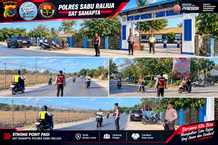 “Wujudkan Lalu Lintas Aman dan Tertib, Sat Samapta Polres Sabu Raijua Gelar Strong Point”