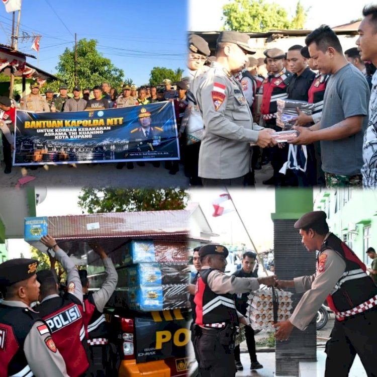 *Polri Peduli, Kapolda NTT Salurkan Bantuan untuk 9 Keluarga TNI AD Terdampak Kebakaran Asrama Kuanino*