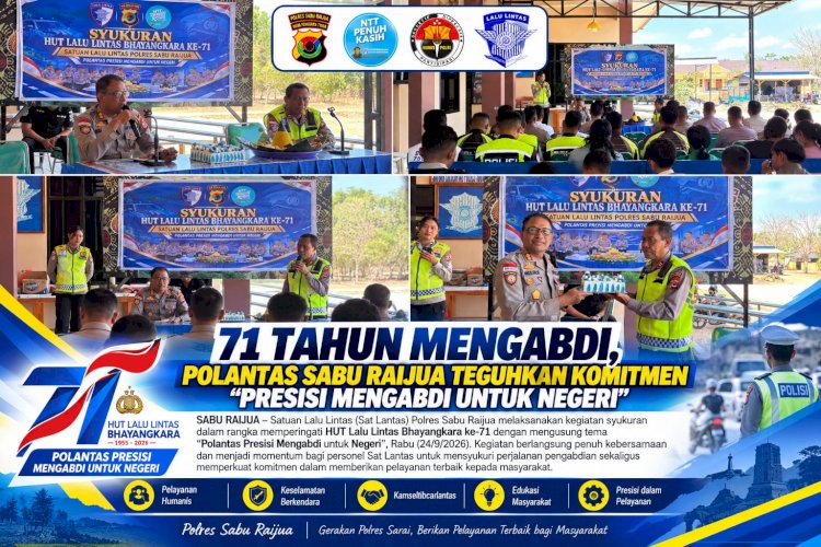 71 Tahun Mengabdi, Polantas Sabu Raijua Teguhkan Komitmen “Presisi Mengabdi untuk Negeri”