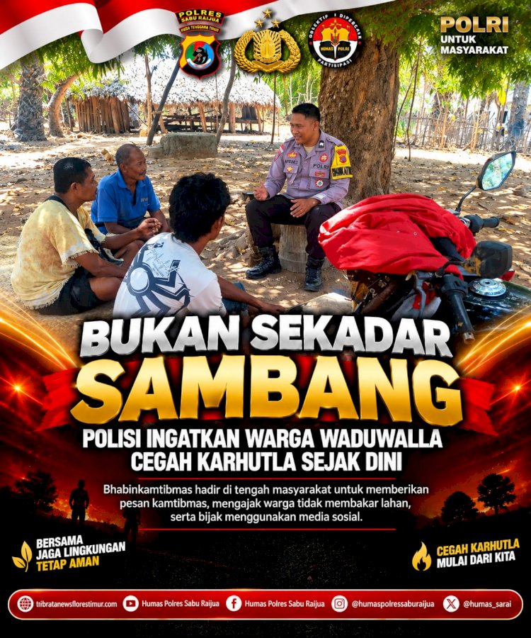 Waspada Cuaca dan Karhutla, Bhabinkamtibmas Sabu Timur Sambangi Warga Sampaikan Pesan Kamtibmas