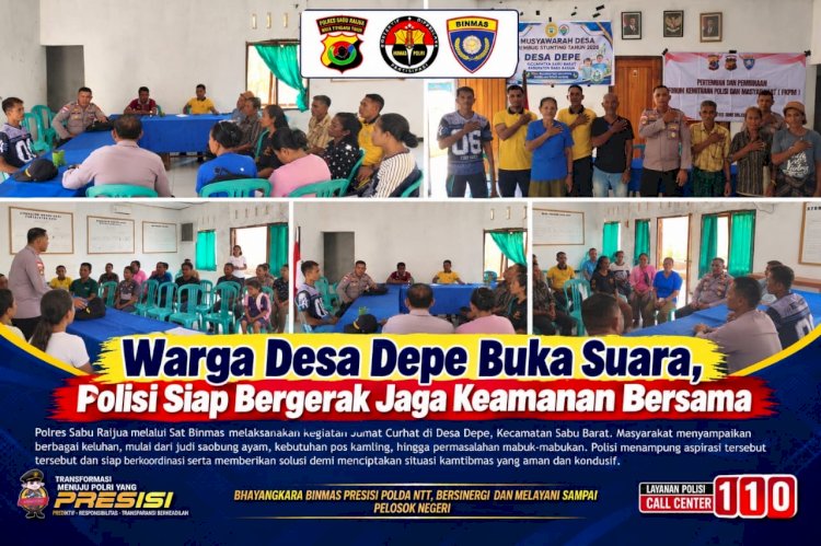 Duduk Bersama Cari Solusi, Polisi dan Warga Desa Depe Perkuat Kemitraan Lewat FKPM