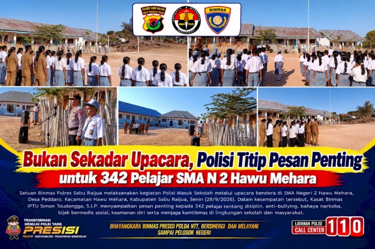 Bukan Sekadar Upacara, Polisi Titip Pesan Penting untuk 342 Pelajar SMA N 2 Hawu Mehara
