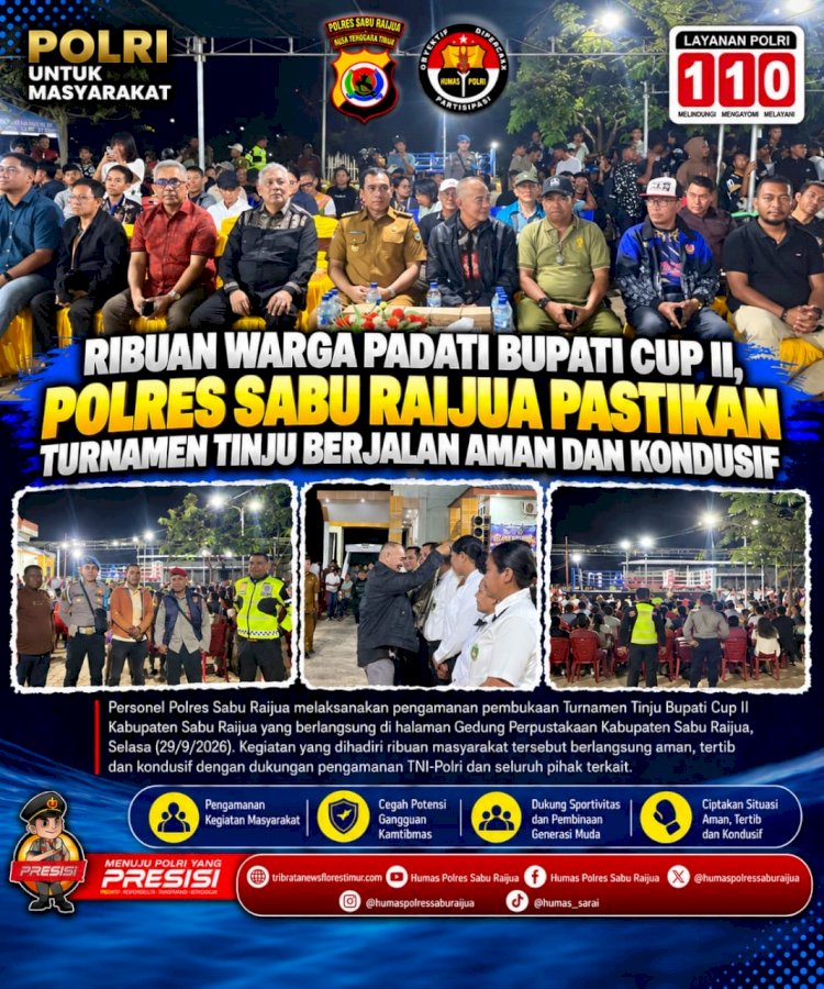 Ribuan Warga Padati Bupati Cup II, Polres Sabu Raijua Pastikan Turnamen Tinju Berjalan Aman dan Kondusif