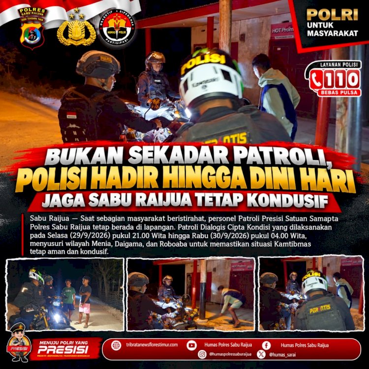 Bukan Sekadar Patroli, Polisi Hadir hingga Dini Hari Jaga Sabu Raijua Tetap Kondusif