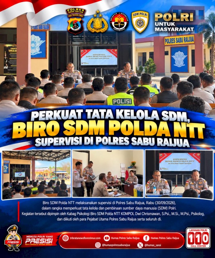 Perkuat Tata Kelola SDM, Biro SDM Polda NTT Supervisi di Polres Sabu Raijua