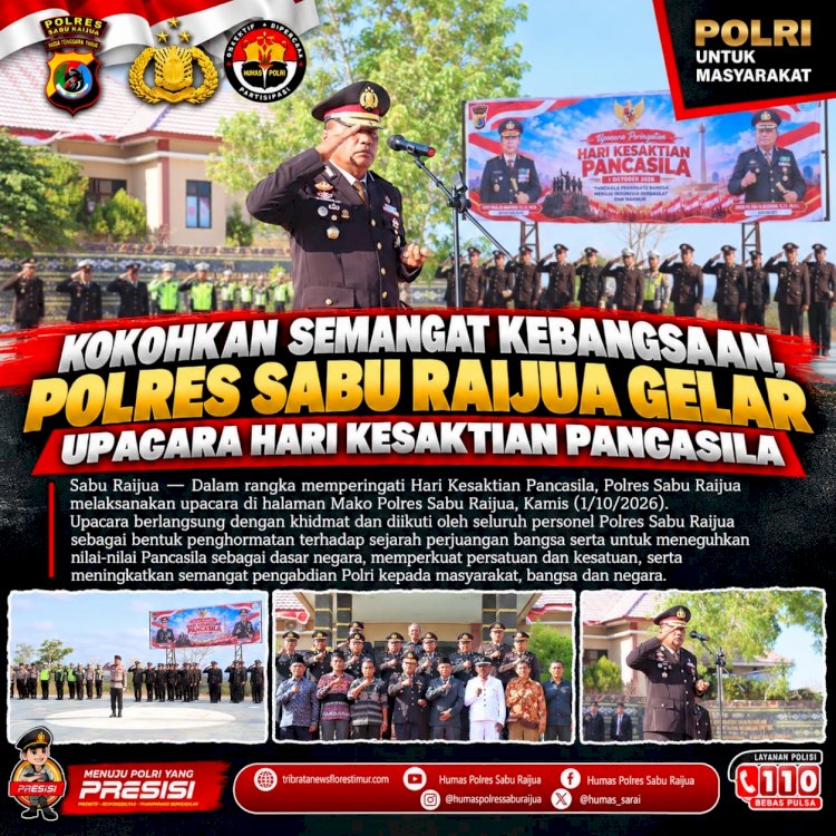 Kokohkan Semangat Kebangsaan, Polres Sabu Raijua Gelar Upacara Hari Kesaktian Pancasila